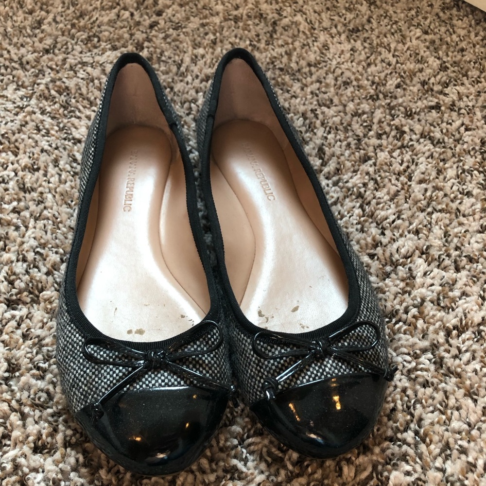 Banana Republic Grey Tweed Flats, Sz 8